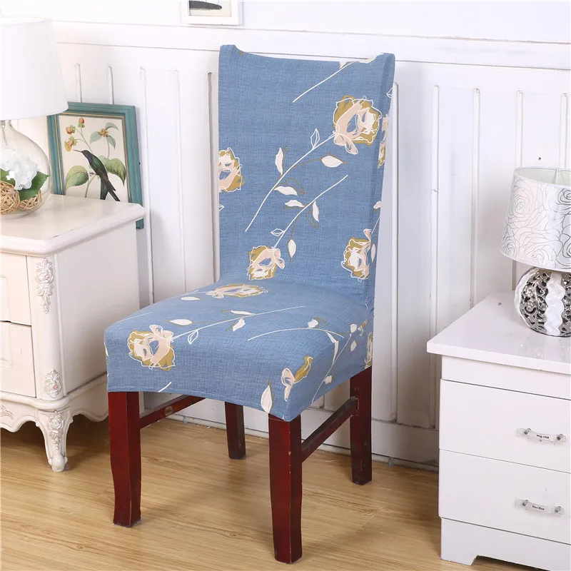 

Printed Chair Cover Elastic Seat Chair Covers Removable and Washable Stretch Banquet Hotel Dining Room Arm Cffice Chair Cover