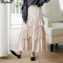 Hzirip Горячая винтажная Милая плиссированная свободная тонкая летняя женская универсальная юбка с высокой талией