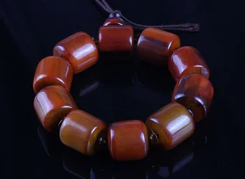 

blood streak red barrel beads yak ' s horn Buddha beads bone male Buddha beads amulets bracelet