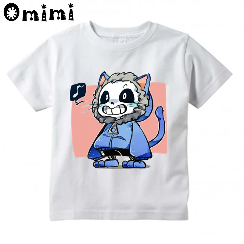 Детская дизайнерская футболка с изображением игры «Undertale Sans» милые топы с короткими рукавами для мальчиков и девочек, детская забавная футболка ooo3053