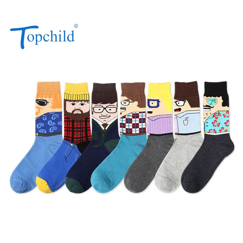 Topchild Мужские Женские носки креативные иллюстрации забавные модные зимние