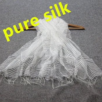 

0511 solid real pure 100% silk scarf white green blue orange size:60*160cm women