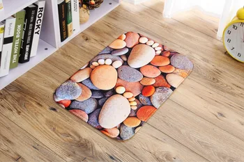

Zeegle Suede 3D Stone Printed Mats For The Hallway Welcome Door Mats Anti-slip Kitchen Rugs Bedroom Bedside Mats Bathroom Carpet