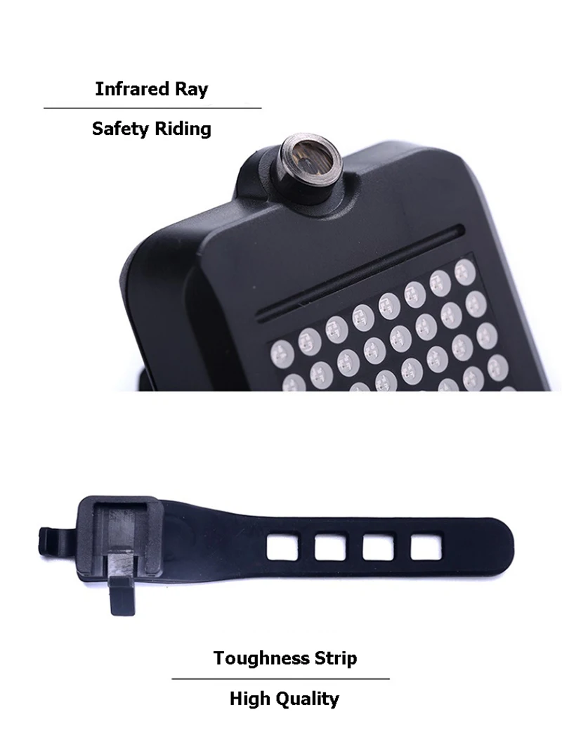 64 LED Bicycle Taillight Waterproof Safety Intelligent Automatic Induction Steering Brake USB Charging MTB Bike Lights LT0091 (6)