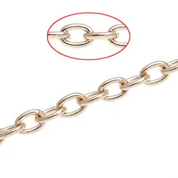 Сплав Соединительный кабель цепи розовое золото 5 мм x 3,5 мм (2/8 "х 1/8"), 2 м