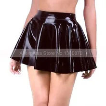 Латексная Сексуальная мини-юбка для девушек, резиновые латексные женские универсальные костюмы, одежда S-LD068