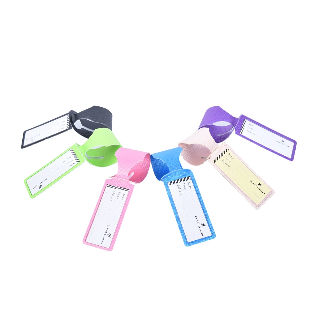 1PC Multi Colors PU Leather Fashion Slim Travel Luggage Tags Travel Necessities Travel Accessories