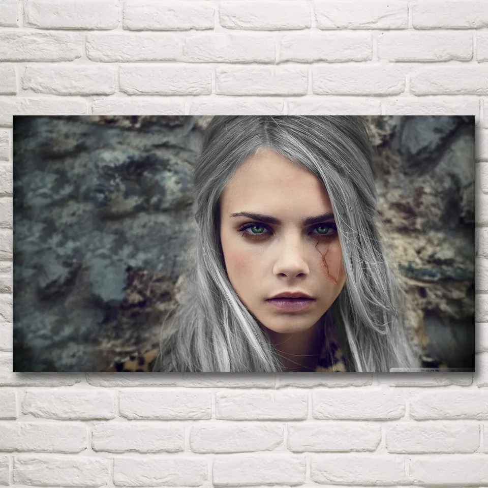 Женская шелковая картина foocome Cara Delevingne постеры и принты домашний декор настенные