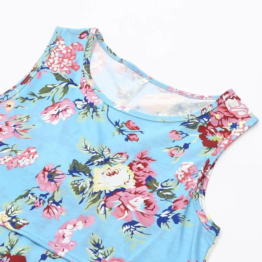 2018 Summer Maternity Shirt Floral Printed Sleeveless T-Shirt Maternity Tops Pregnant Shirt Plus Size Nursing Maternity Clothing