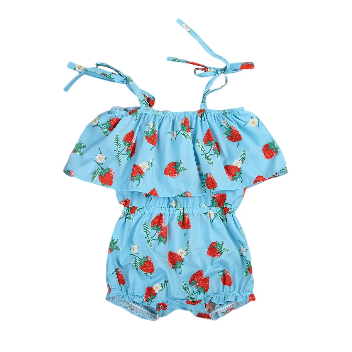 

2018 Fashion Summer Sunsuit Cute Sweet Newborn Baby Girls Strawberry Bodysuit Jumpsuit Outfit Set Clothes 1PCS