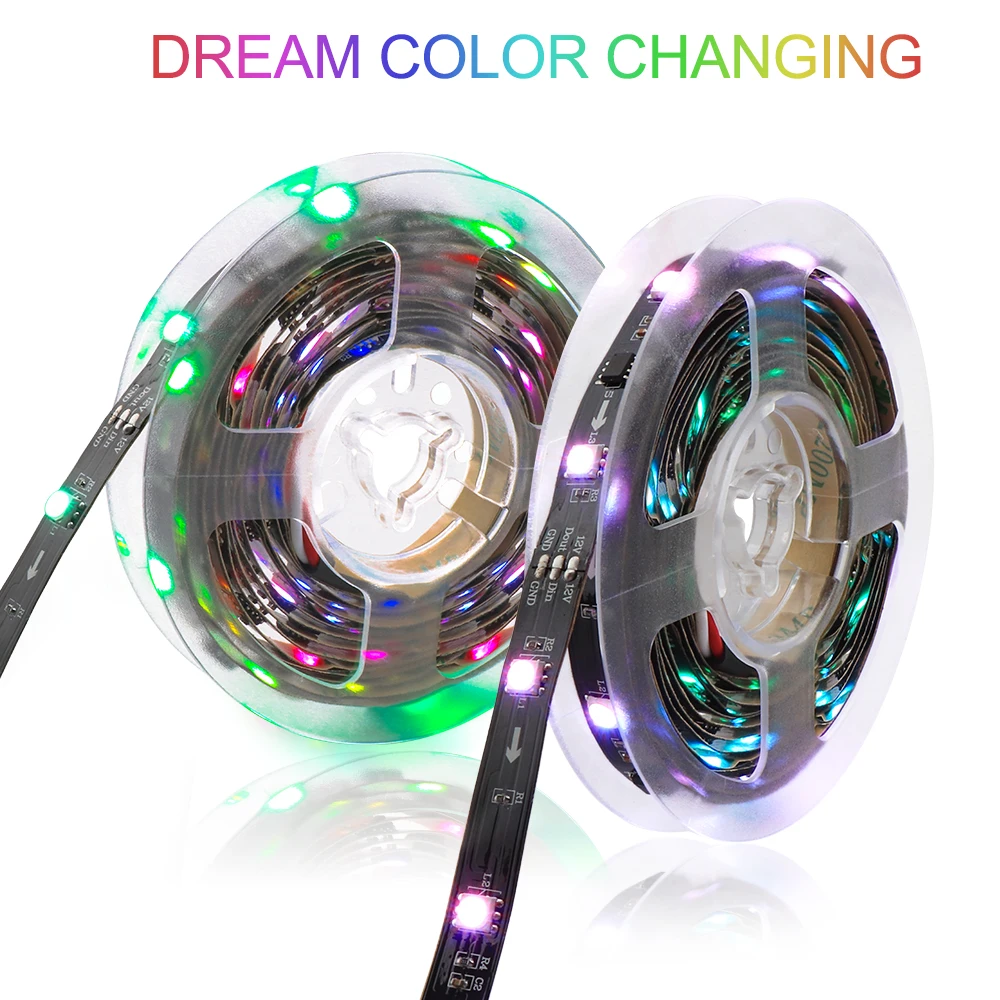 Светодиодная лента с музыкальным управлением Dream color WS2811 5050 RGB 5 м/лот контроллером