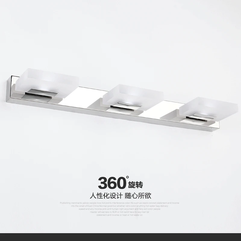 Скандинавские AC110-240V светодиодный зеркальный фонарь акриловый для ванной комнаты из нержавеющей стали туалетный столик водонепроницаемые зеркальные лампы