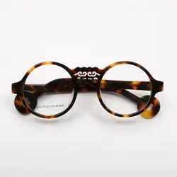 Восстановление древних оправы для очков для женщин мужчин Круглый очки рамки черный очки в леопардовой оправе ручной работы Винтаж Ретро