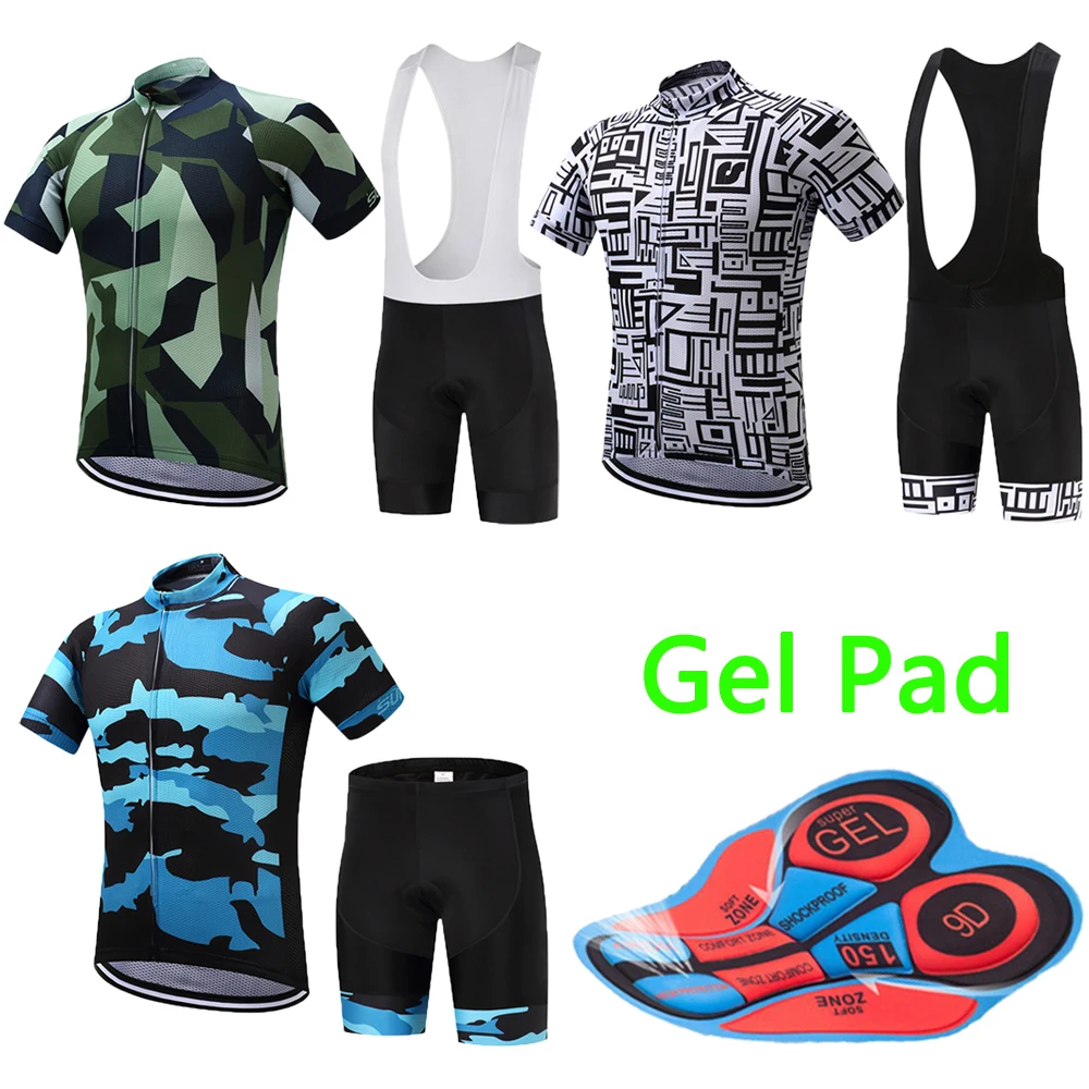 

Pro Team Road Bike Clothing 2019 Summer Short Sleeve Camouflage Cycling Jersey Men Bicycle Clothes Male Maillot Cycle Dress Wear