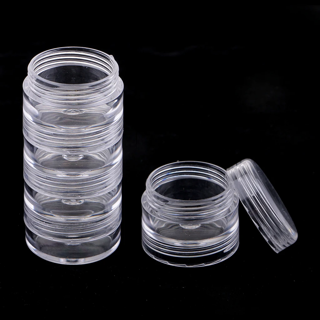 2 Sets 10pcs Boxes Stackable Screw Top Jar Stacking Container for Holding Balm, Crafts, Cream, Small Crafts 