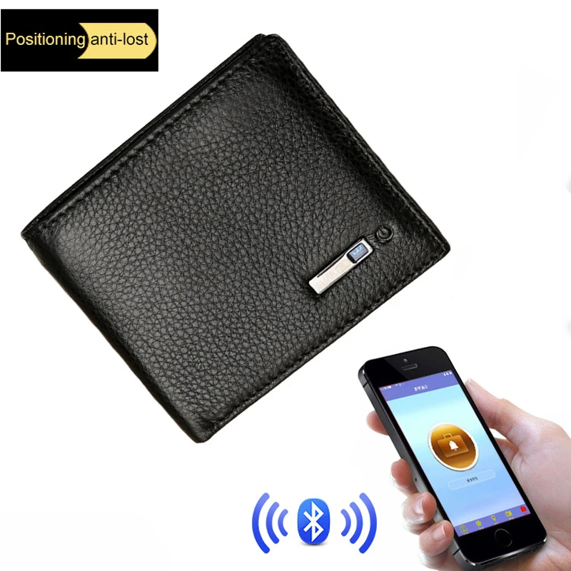 Smart Wallet Leather Short Men's Folding Multi-Function Bluetooth Anti-lost Anti-theft | Багаж и сумки