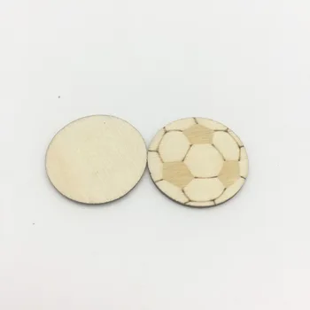 

200pcs Natural Wood Circle Round Football Soccer Chips Crafts Embellishments DIY Baby Shower Scrapbooking Cardmaking