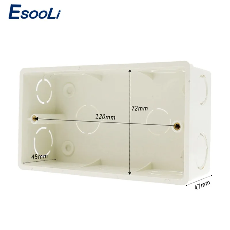 Esooli Высокое качество стены Мощность Двойной разъем заземлен, 16A ЕС стандартный Электрический двойной выход 146 мм* 86 мм - Тип: Internal Box