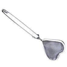 В форме сердца ложка чайная Сетка Ситечко для заварки с выдавливающейся ручкой