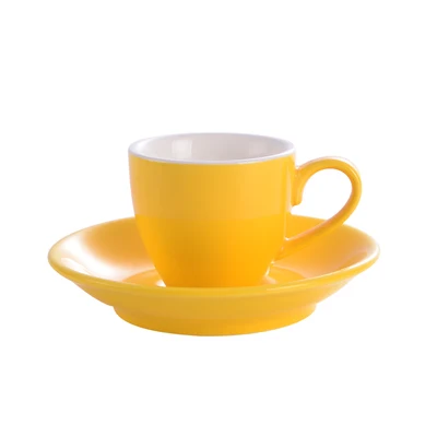 70 мл кофейная кружка эспрессо высококачественная керамическая кофейная чашка набор посуды Макарон Европейский стиль Капучино молоко чашки латте посуда для напитков - Цвет: Lemon