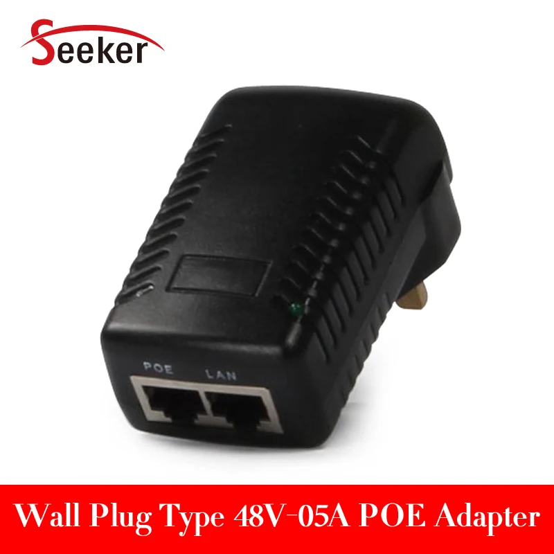 

Free Shipping Seeker 48V DC 0.5A POE Injector for CCTV POE IP Camera POE Switch Ethernet Power Adapter EU/UK/US/AU plug Optional