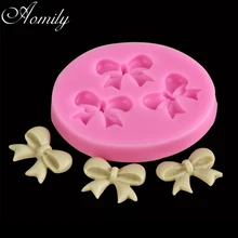 Aomily 3D бантом формы кремния шоколадные конфеты торт формы для выпечки формы DIY Кондитерские бар ледяная глыба Мыло Формы для выпечки Инструменты