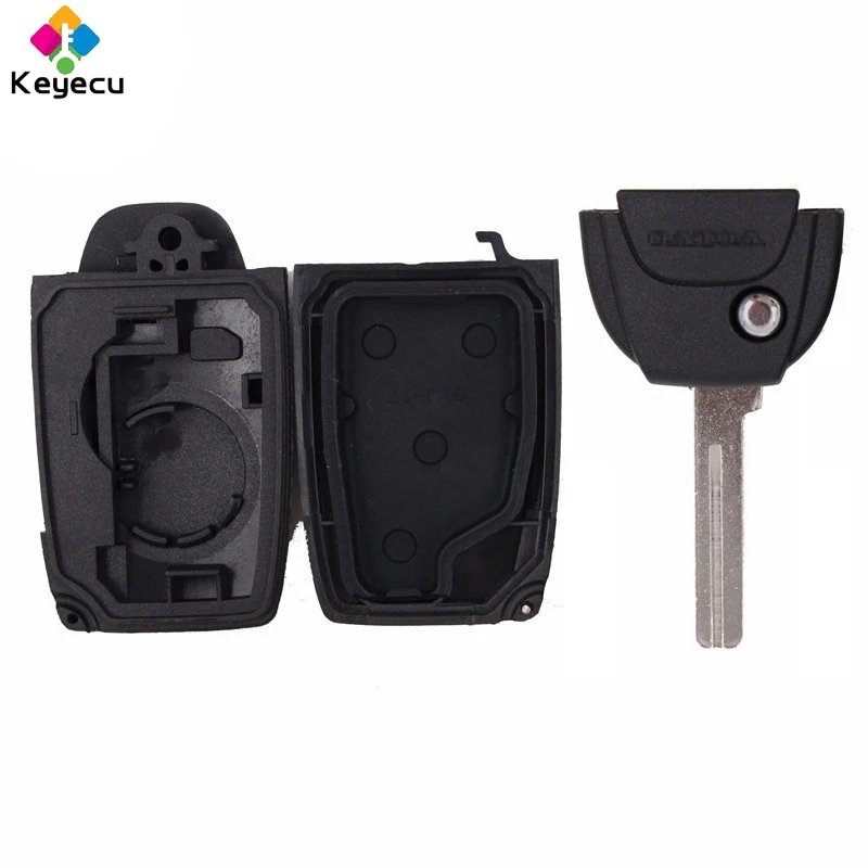 KEYECU Замена складной дистанционный ключ для автомобиля в виде ракушки-4+ 1/5 пуговицы и необработанное лезвие-брелок для Volvo S60 S70 S80 S90 V70 2001 2002 2003