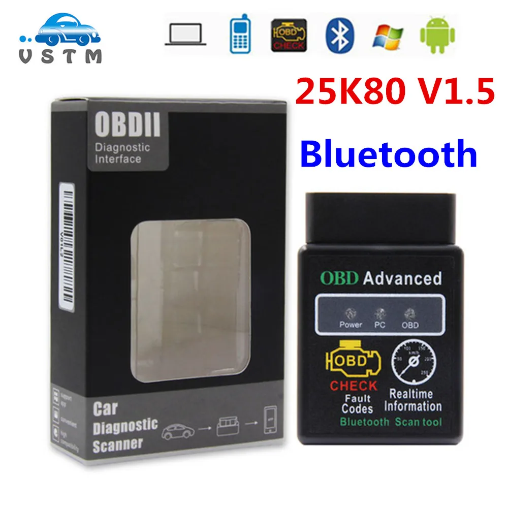 2019 новый чип HHOBD 25K80 версия 1 5 ELM327 HH OBD Расширенный OBDII OBD2 bluetooth мини автоматический