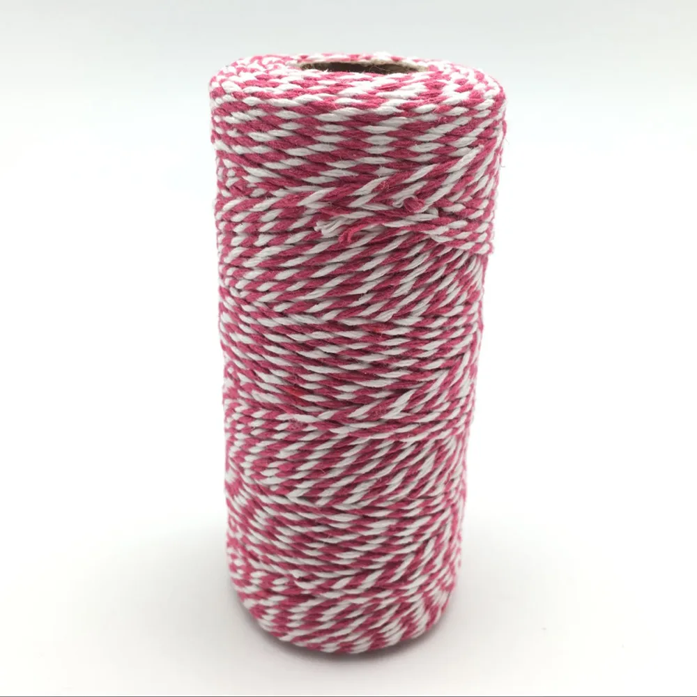 Cotton Rope 1 Roll 100 Metres 2Ply Cotton Bakers Twine String Cord Rope Rustic Country Craft 16 Colors