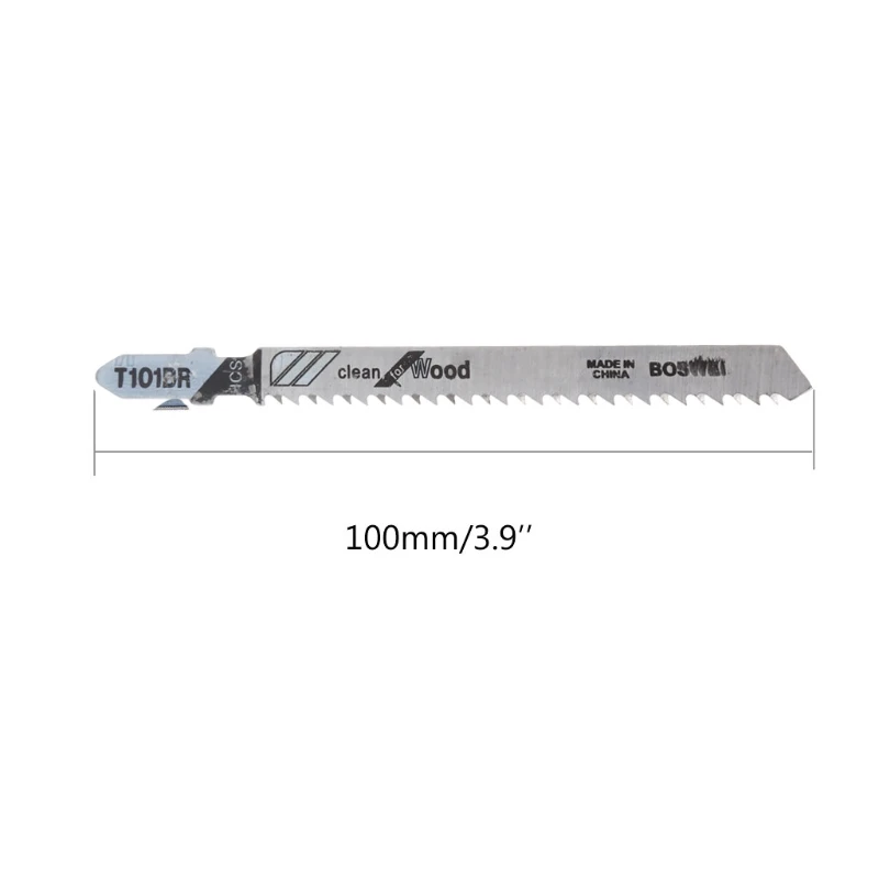 5 Pcs T101BR HCS 100mm Jigsaw Blades Clean For Wood Laminated Board Cutting 