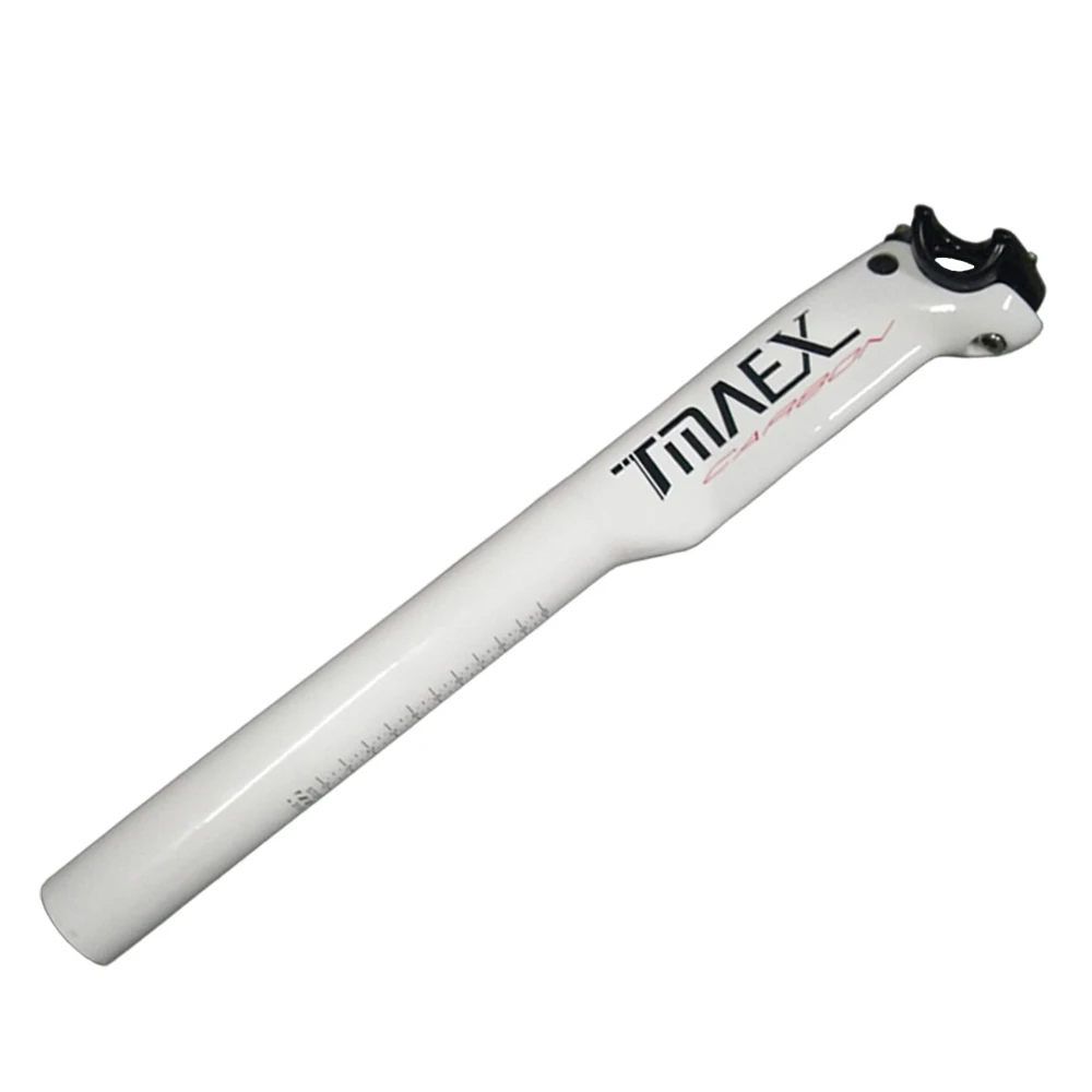 

Tmaex-Road Bike Full Carbon Seat post MTB Bicycle Carbon broken wind Seat Post White paint 27.2/30.8/31.6mm*400 mm