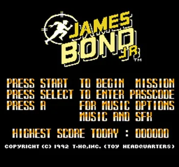 

James Bond Jr Region Free 8 Bit Game Card For 72 Pin Video Game Player