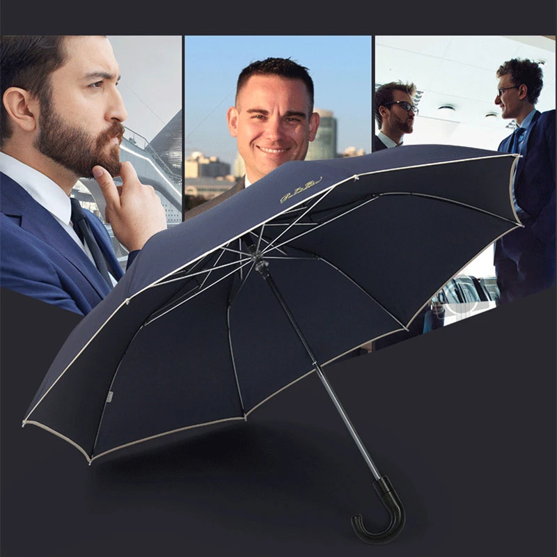 Ветрозащитный Полуавтоматический зонт для мужчин, брендовый большой складной зонт, Женский двойной зонт для гольфа, бизнес автоматические автомобильные Зонты