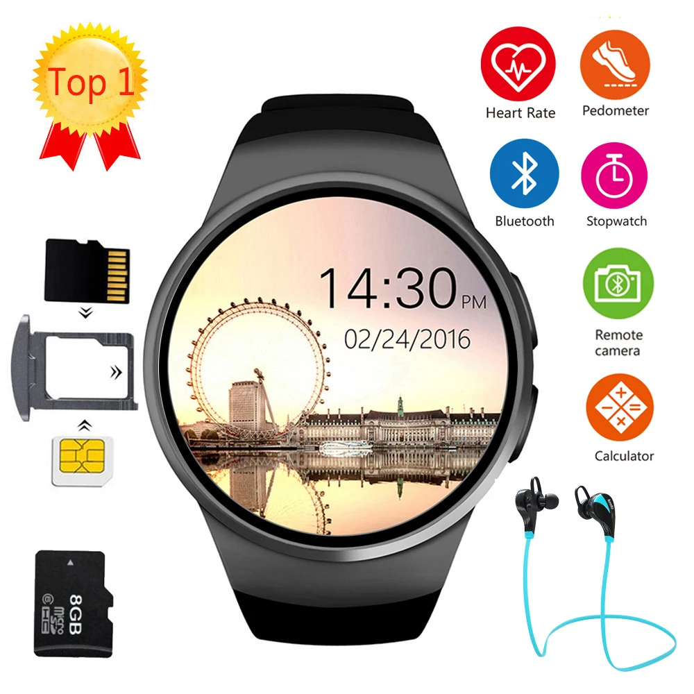 LEMFO KW18 Bluetooth smart watch full screen Support SIM TF Card Smartwatch Phone Heart Rate for apple gear s2 huawei xiaomi