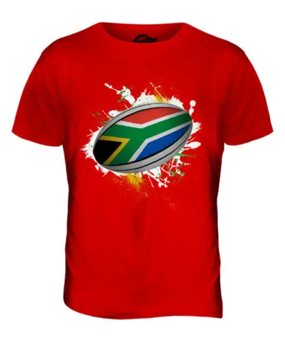 Южная Африка регби мяч SPLATTER Мужская футболка Топ GIFTWORLD CUP SPORT|Футболки| |