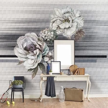 На заказ любой размер европейская Современная картина маслом Цветочная Роспись настенная ткань спальня гостиная фон обои покрытия