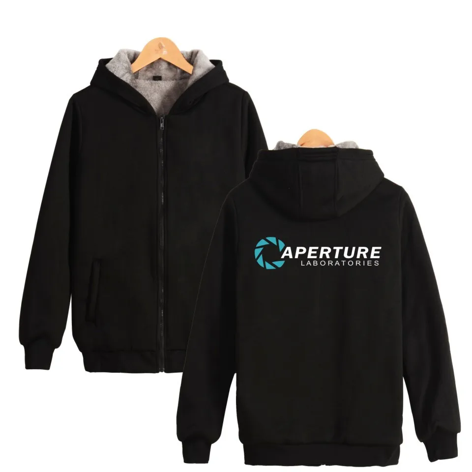 Игровые куртки с капюшоном Aperture Science на молнии мужская одежда принтом апертуры