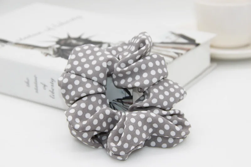New Women Ladies Dot Hair Scrunchies Headwear Ponytail Holder Hair Ties Ropes Elastic Hair Bands - Image 6