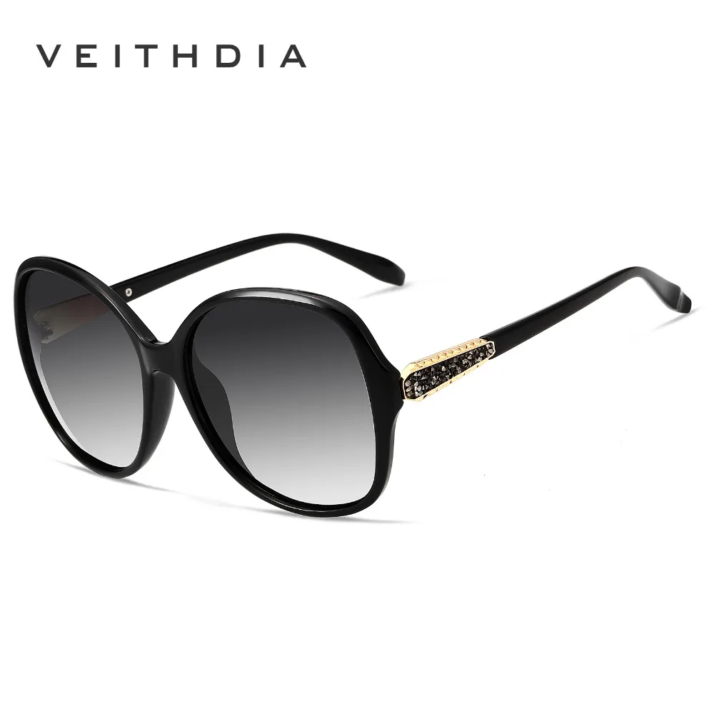 Kopen VEITHDIA Retro zonnebril Gepolariseerde Luxe Dames Merk Designer Vrouwen Zonnebril Eyewear oculos de sol feminino V3025