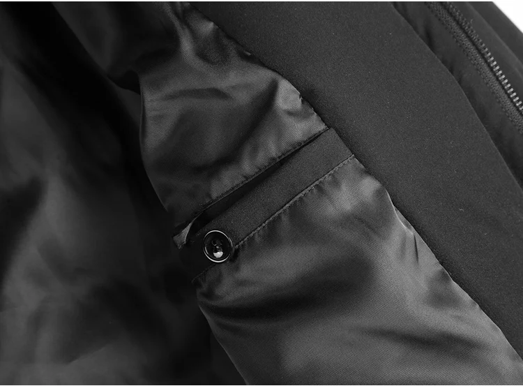 Мужская зимняя одежда, новинка, утолщенное модное короткое хлопковое пальто в Европейском стиле, мужское черное теплое пальто на молнии с воротником, F8278