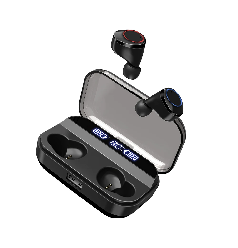 TWS Bluetooth 5.0 Earphone Wireless headphones IPX7 Waterproof Sport Earphones 4000mAh LED Display Smart Power Bank