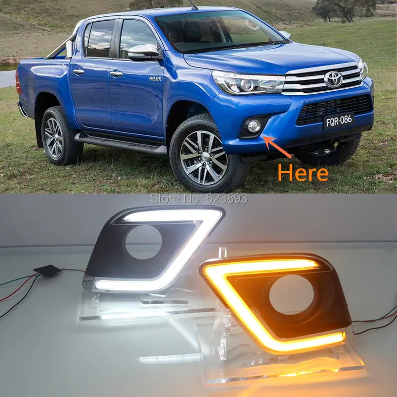 For TOYOTA Hilux Revo VIGO 2015 2016 8th Gen 2x Super bright LED DRL