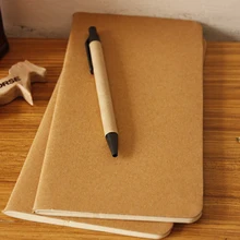 Cuaderno de papel de vaca en blanco, Bloc de notas Vintage suave, cuaderno diario, notas de tapa Kraft, cuadernos