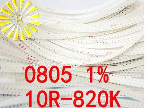 

75valuesx50шт = 3750 шт 0805 SMD резистор набор Ассорти набор 10R-820K Ом 1% Образец комплект образец мешок предохранитель