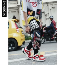 SHINEGIN Easyfit Graffiti Casual Pants Men's Hip hop Swag Ins City Pants Fashion Dance Pants Casual Men Pants 074W