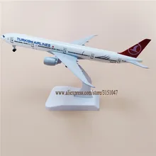 Сплав металла воздуха Турецкие авиалинии B777 модель самолета турецкий Boeing 777 Airways модель самолета колеса подарки 19 см