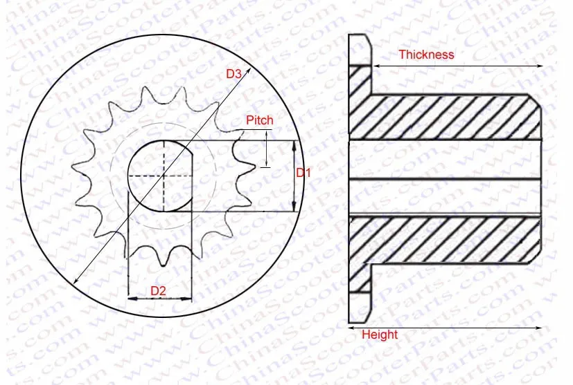 E Scooter belt Sprocket D