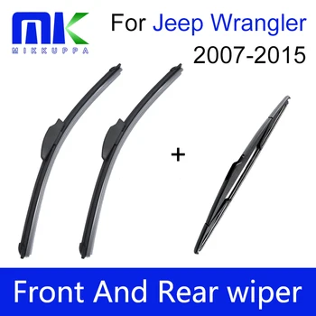 

Mikkuppa Front And Rear Wiper Blades For Jeep Wrangler 2007-2015 Windscreen Windshield Natural Rubber Car Auto Accessories