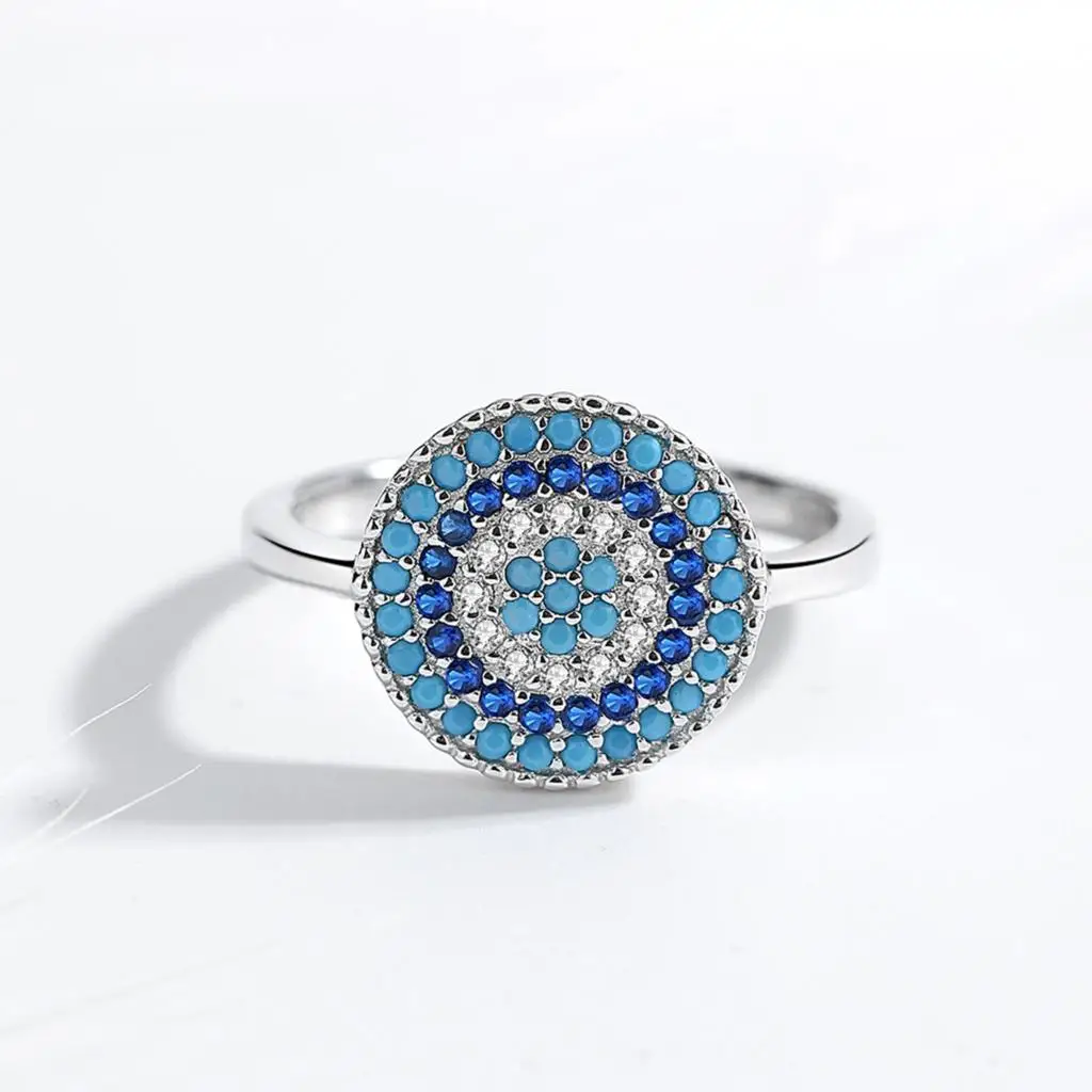 TONGZHE 2018 Fashion Evil Eye Rings Lady Ring Wedding Couples Ring For Women 925 Sterling Silver Jewelry Gift Ring Female