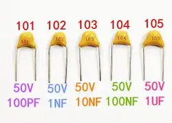1000 шт. многослойный керамический конденсатор поверхностного монтажа 100PF 1nF 10nF 100nF 1 мкФ с алюминиевой крышкой, 50В 5,08 мм